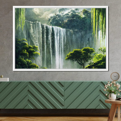 Waterfall in the Jungle Canvas Wall Art