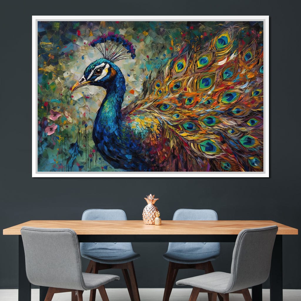 Celestial Peacock Canvas Wall Art