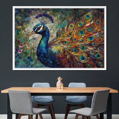 Celestial Peacock Canvas Wall Art