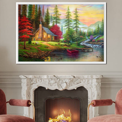The House by the River Canvas Wall Art