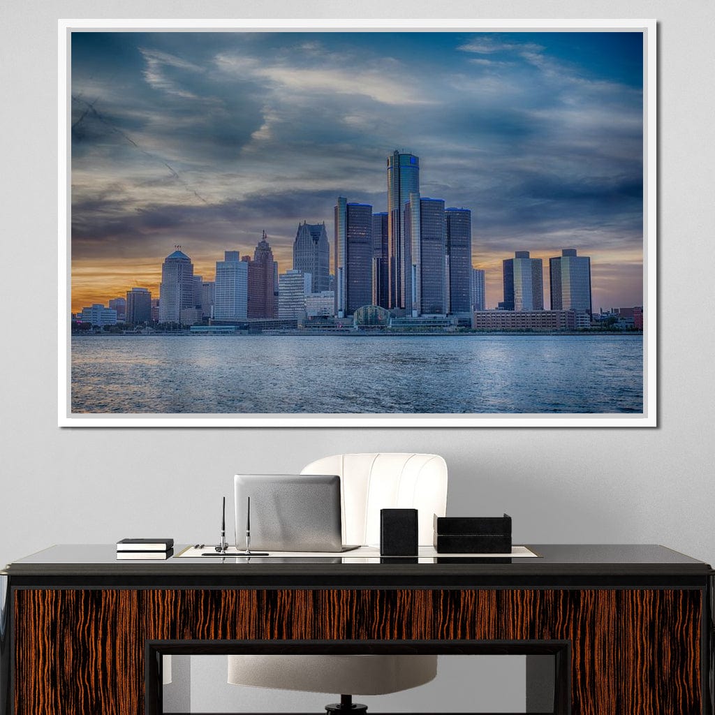 Detroit Skyline Canvas Wall Art