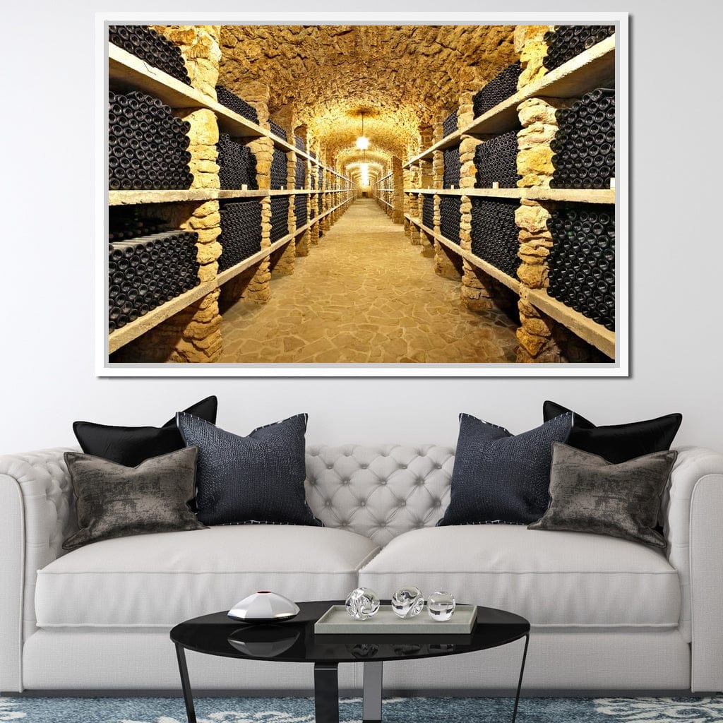 Wall of Wine Bottles Canvas Wall Art