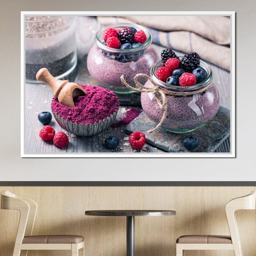 Chia Seeds & Acai Pudding Canvas Wall Art