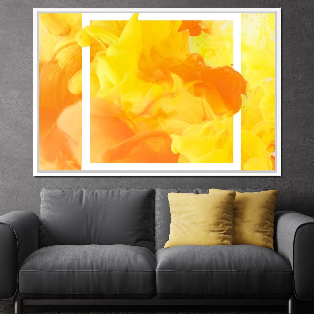 Yellow & Orange Smoke Canvas Wall Art