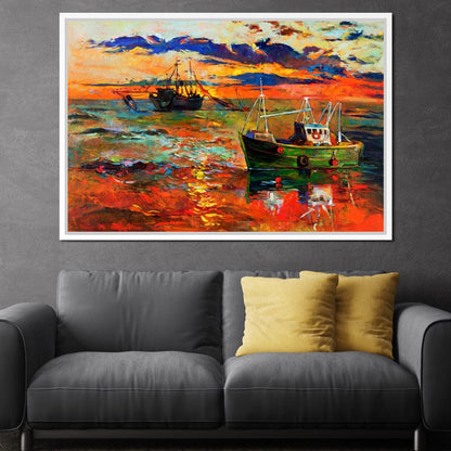 Fishing Boats Canvas Wall Art