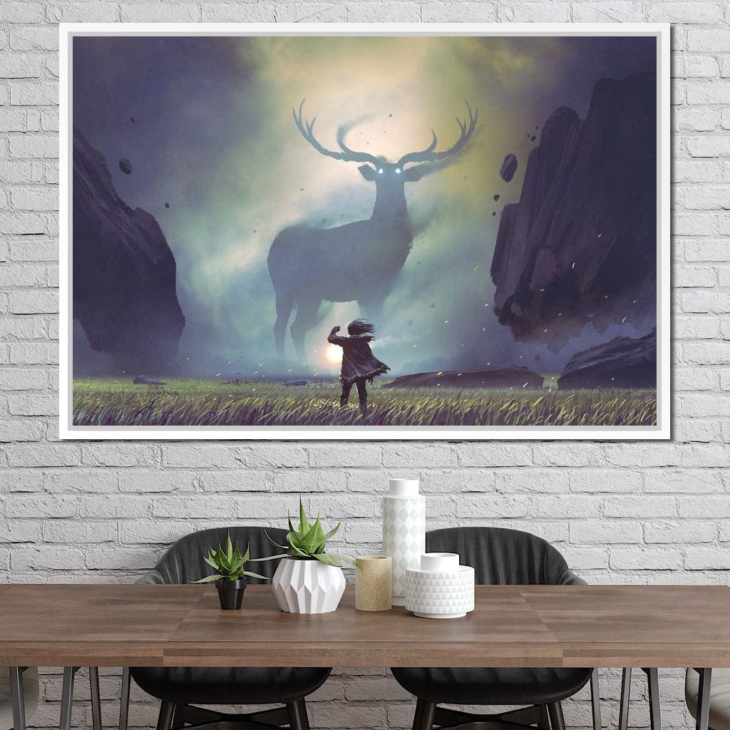 Spiritual Deer Canvas Wall Art