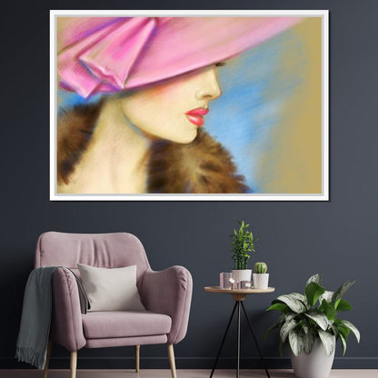 Pink Hat Fashion Canvas Wall Art