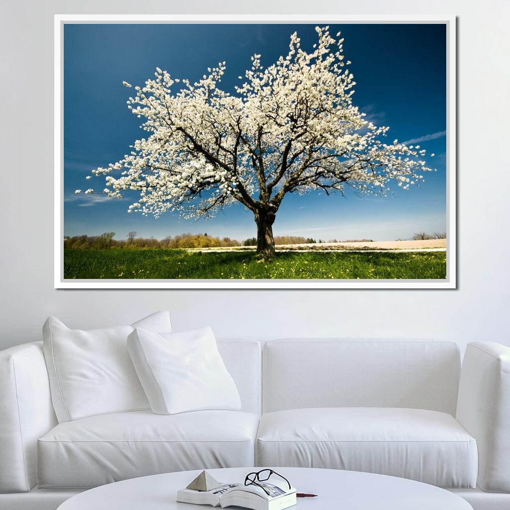 White Tree Canvas Wall Art