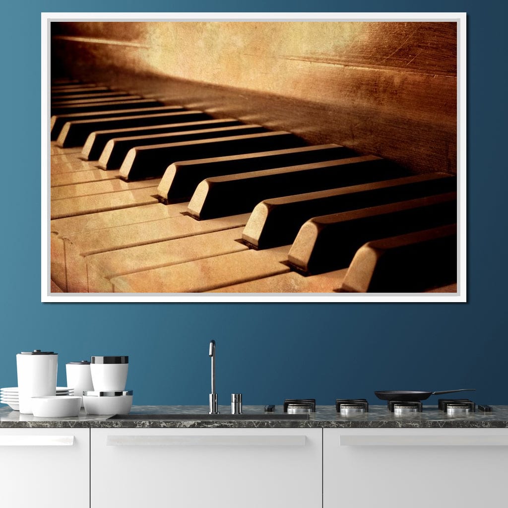 Vintage Piano Keys Canvas Wall Art