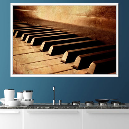 Vintage Piano Keys Canvas Wall Art