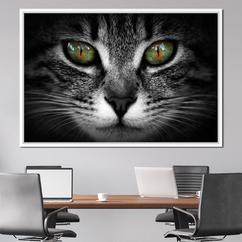Green Eyed Cat Canvas Wall Art