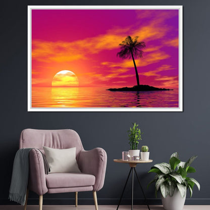 Sunset Island Canvas Wall Art