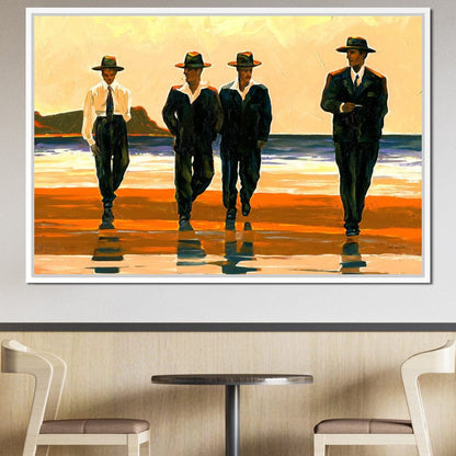 Men's On The Beach Canvas Wall Art