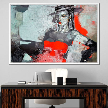 Lady in Red Canvas Wall Art