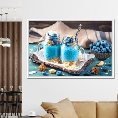 Chia Seeds & Blueberries Pudding Canvas Wall Art