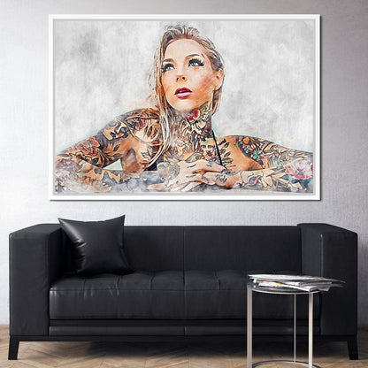 Girl Tattoo 2 - Mateo Canvas Wall Art
