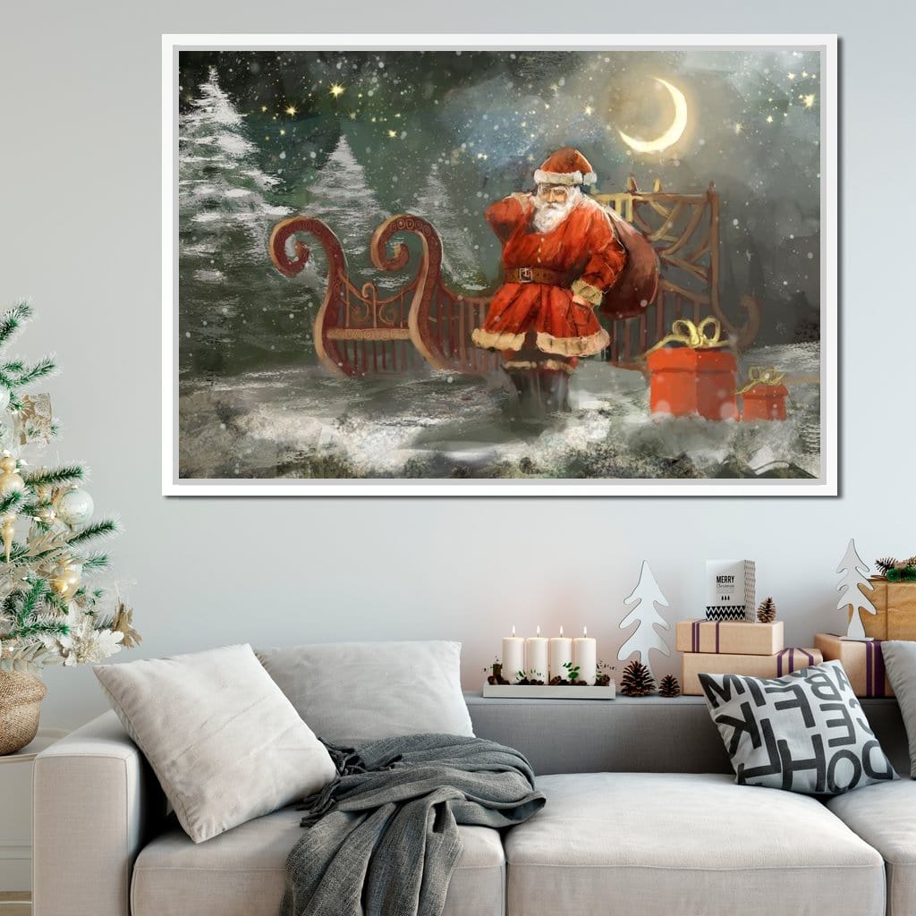 Christmas Night Canvas Wall Art