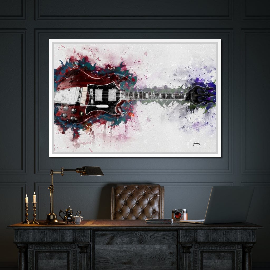 Angus Young's Red Guitar Canvas Wall Art