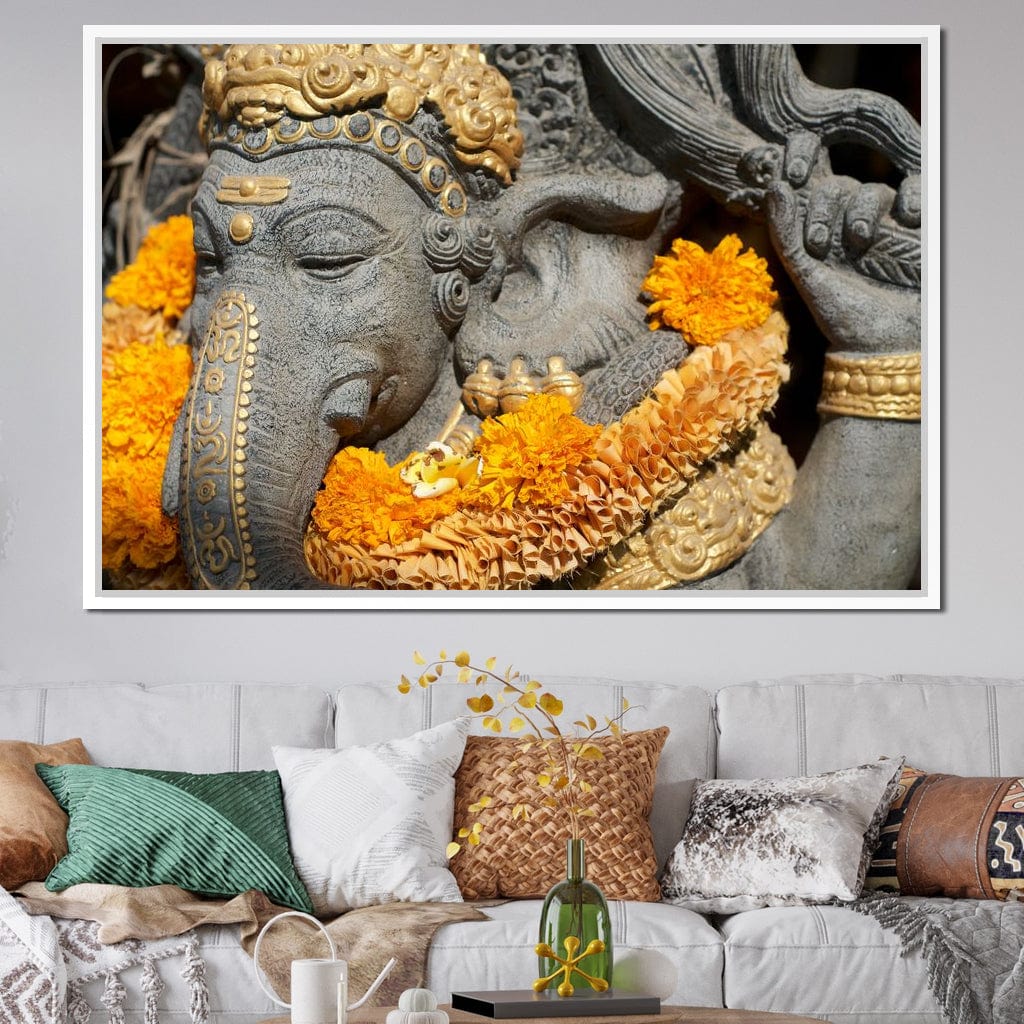 Ganesh Statue In Bali Canvas Wall Art