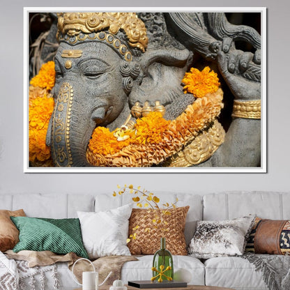 Ganesh Statue In Bali Canvas Wall Art