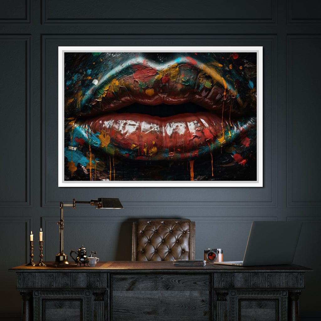 Sensual Women Lips Graffiti Canvas Wall Art
