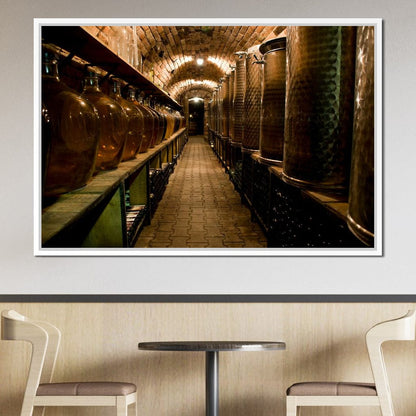 Wine Cellar Corridor Canvas Wall Art