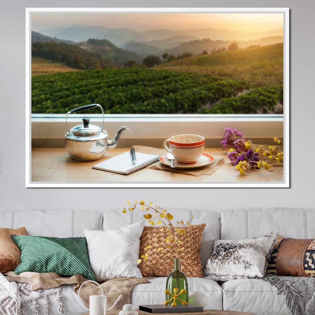 Coffee with a View Canvas Wall Art