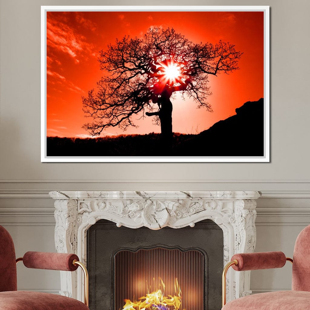 Red Dusk Canvas Wall Art