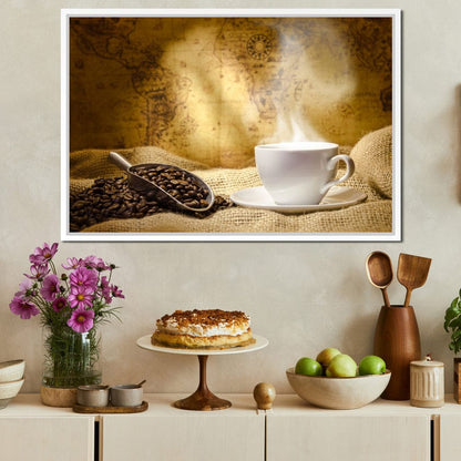 World of Coffee Canvas Wall Art