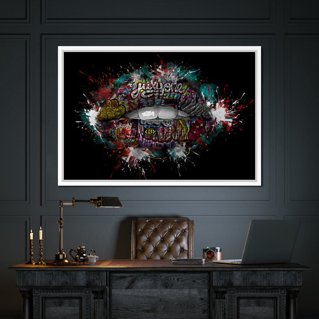 Graffiti Lips Canvas Wall Art