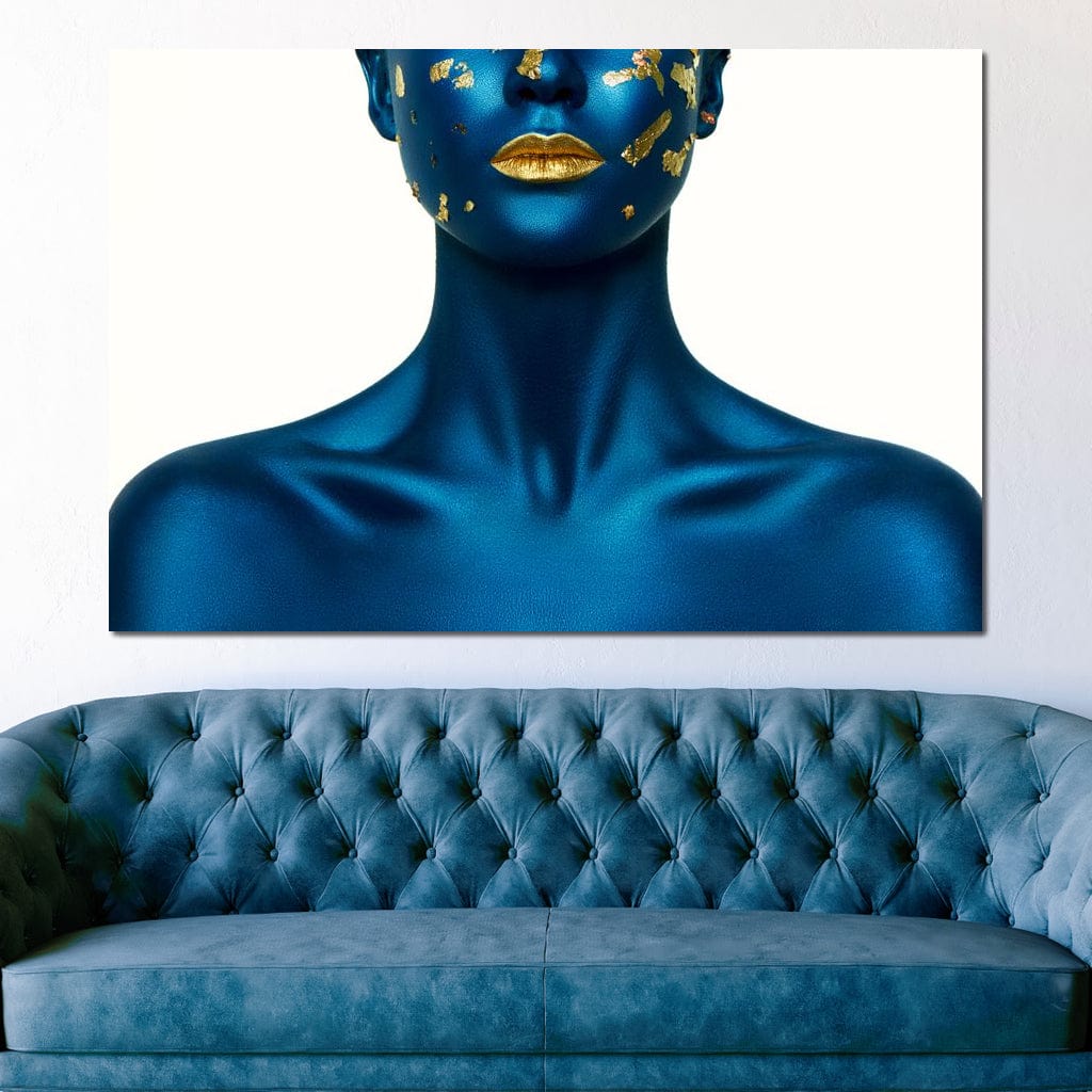 Blue Body Paint Canvas Wall Art