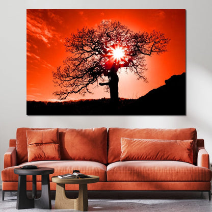 Red Dusk Canvas Wall Art