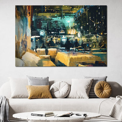 Cozy Restaurant Canvas Wall Art