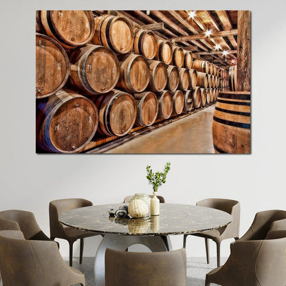 Oak Barrels Canvas Wall Art