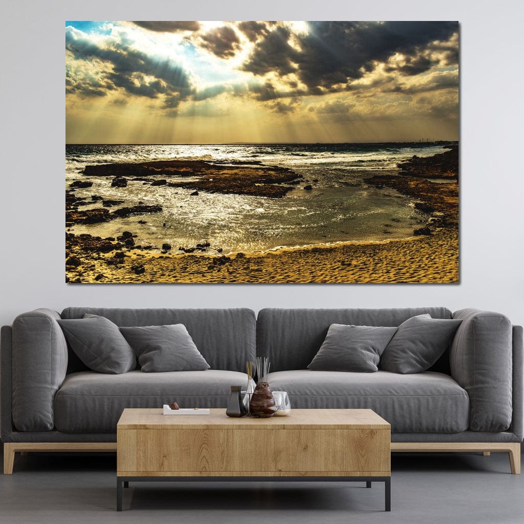 Sunrays Beach Canvas Wall Art