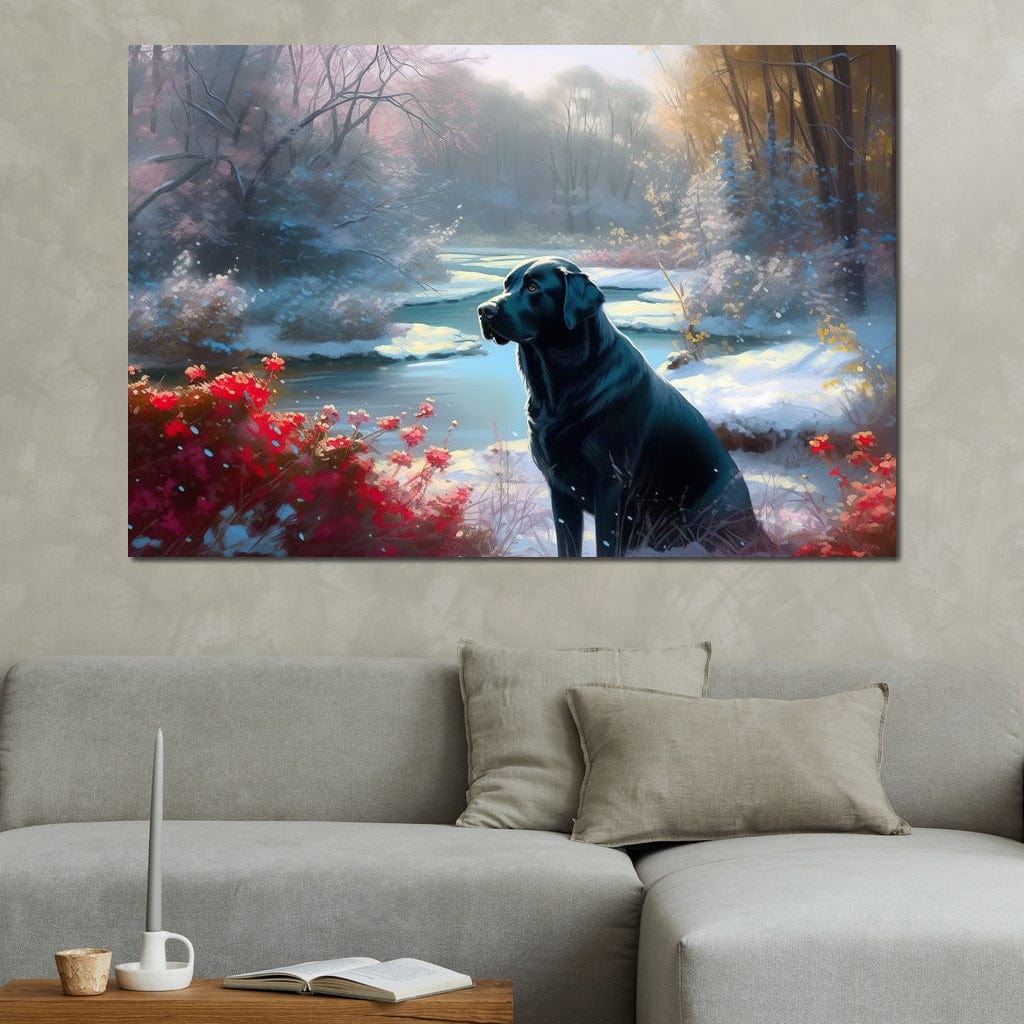 Winter Labrador Canvas Wall Art