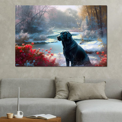 Winter Labrador Canvas Wall Art