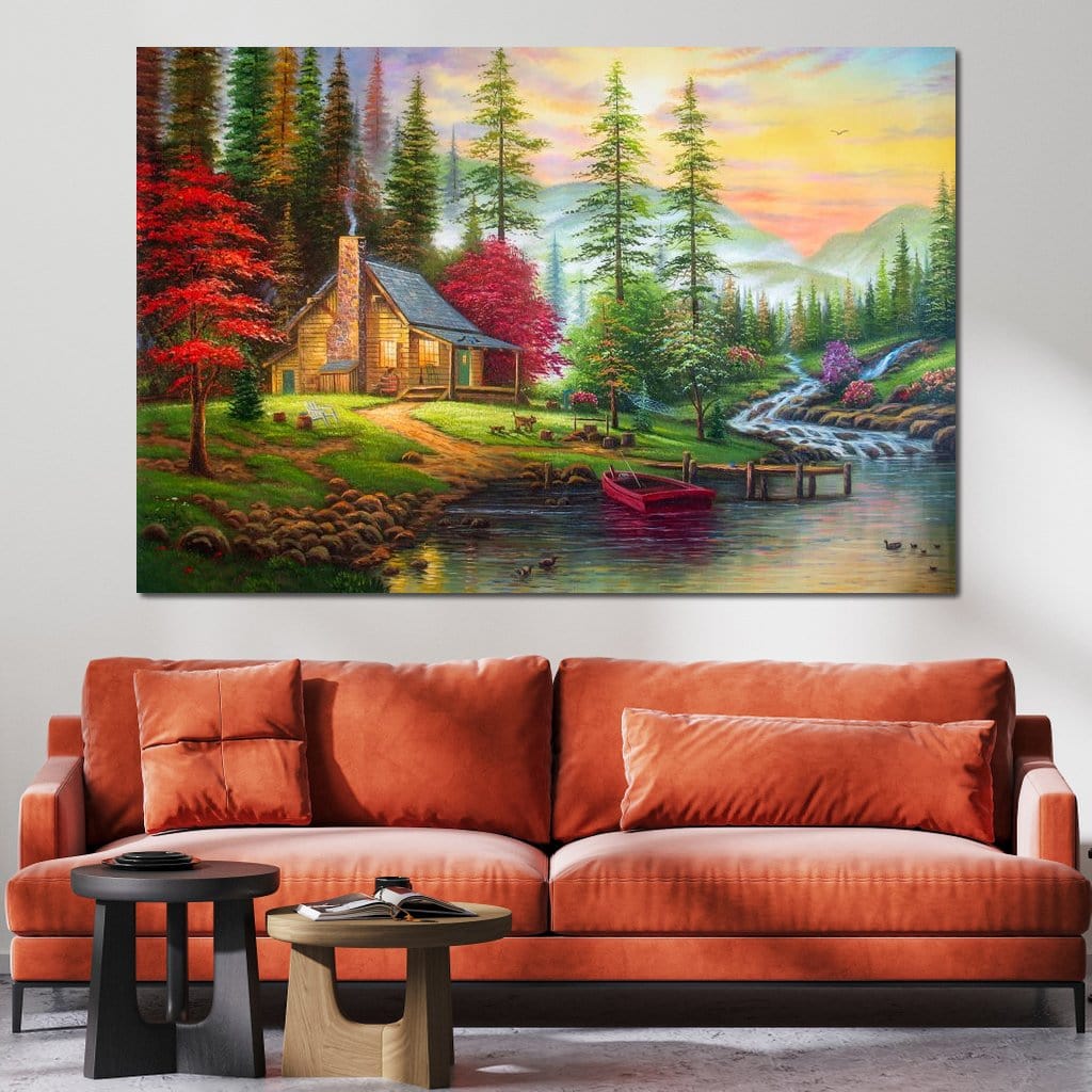 The House by the River Canvas Wall Art
