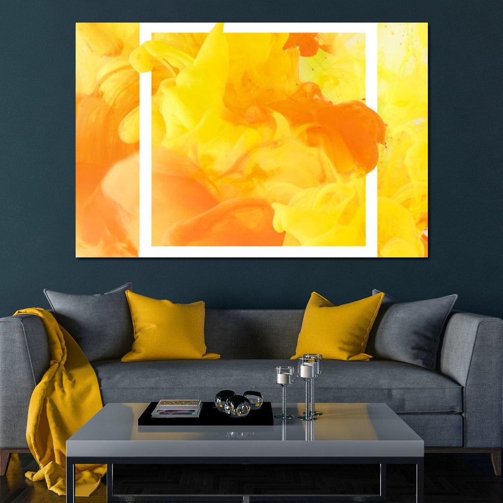 Yellow & Orange Smoke Canvas Wall Art