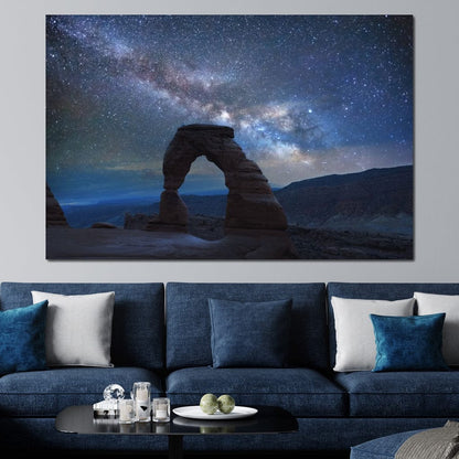 Arch Under the Milky Way Canvas Wall Art