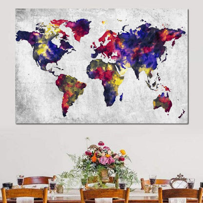 World Map 1 - Mateo Canvas Wall Art