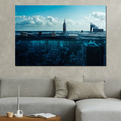 New York Underwater Canvas Wall Art