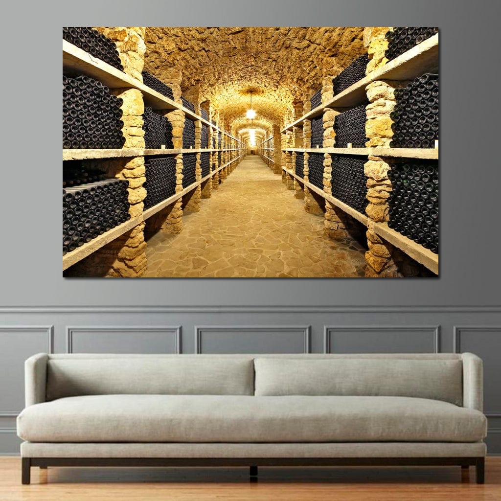 Wall of Wine Bottles Canvas Wall Art