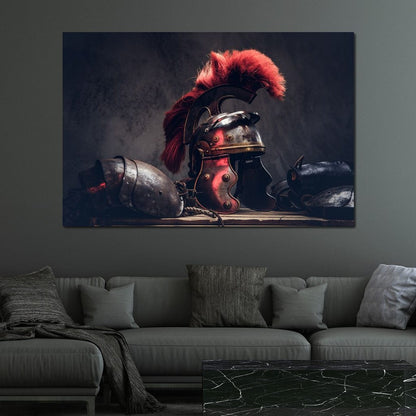 Roman Warrior Helmet Canvas Wall Art