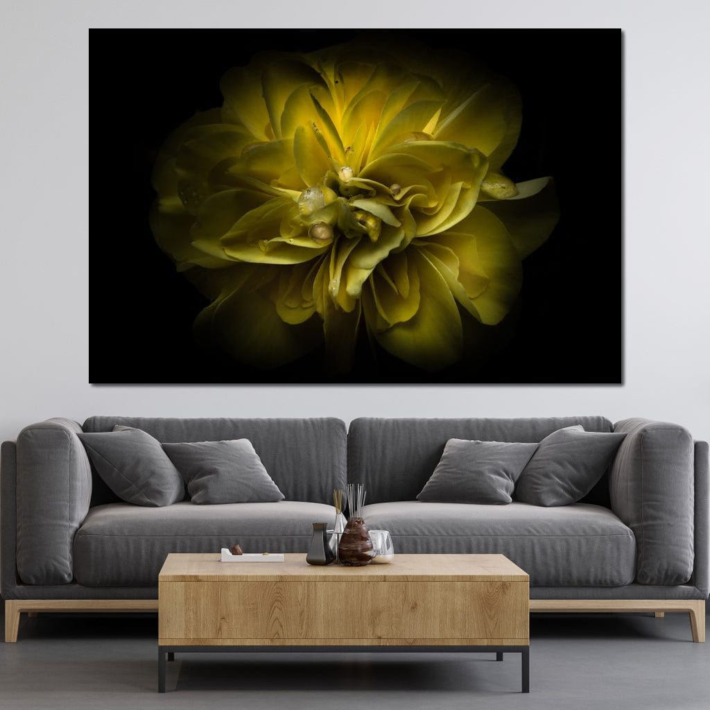 Yellow Backyard Flowers Canvas Wall Art