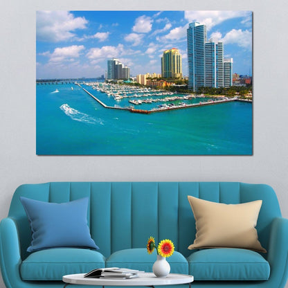 Miami Beach Skyline Canvas Wall Art