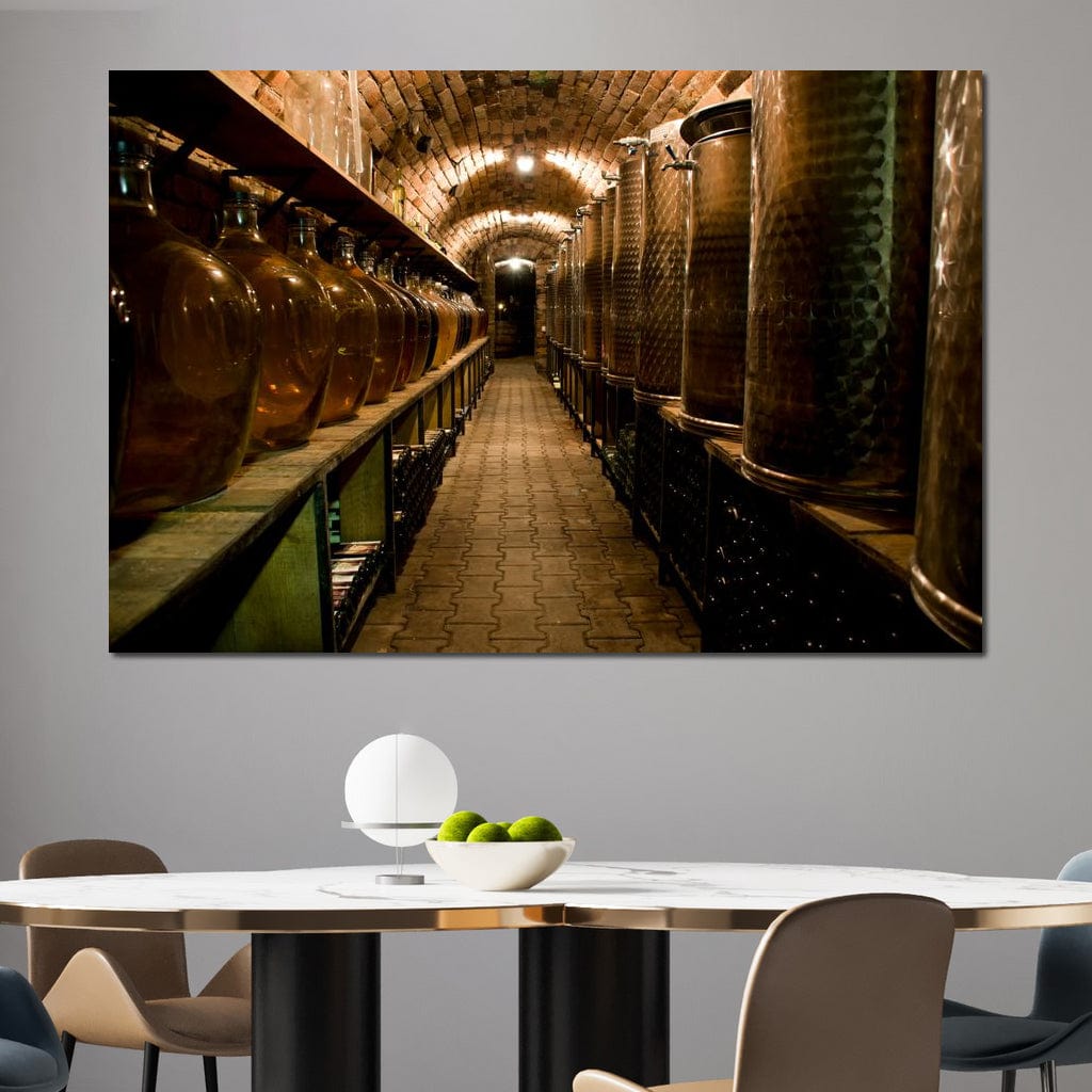 Wine Cellar Corridor Canvas Wall Art