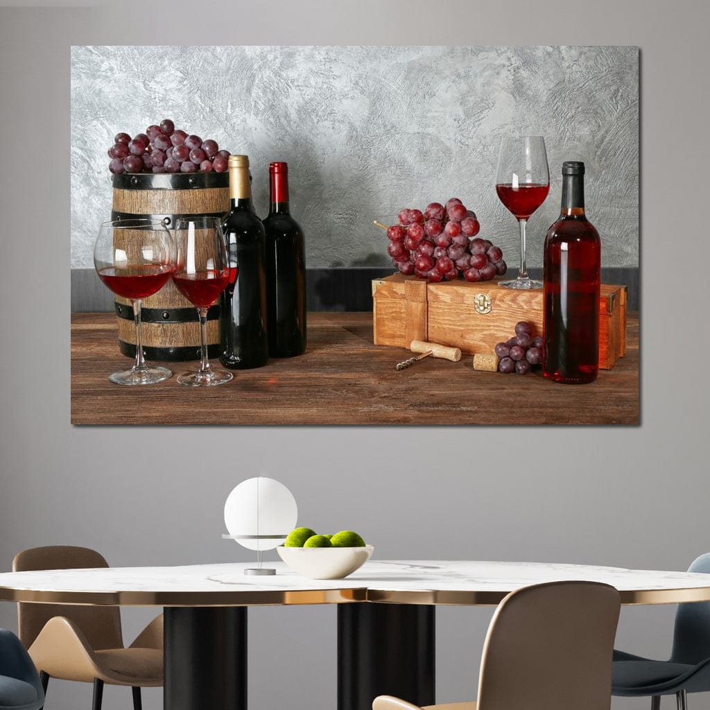 Red Wine Table Canvas Wall Art