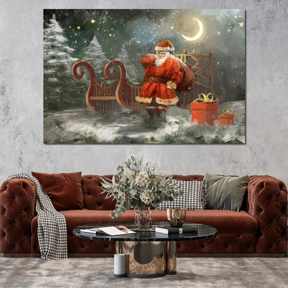 Christmas Night Canvas Wall Art