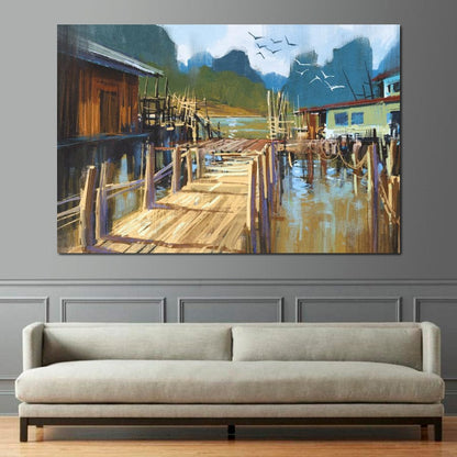 Fishing Pier Canvas Wall Art